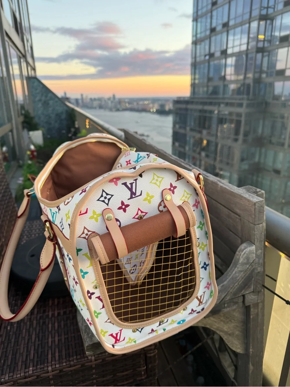 Multicolor pet carrier beautiful for the spring & Summer 🥰